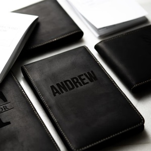 Black Luxury Personalized Leather Golf Scorecard Holder with Waterproof Case Customized Yardage Book Cover - Product Image 5