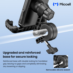Support de <span class=keywords><strong>téléphone</strong></span> portable pour vélo et moto Miccell, en ABS imperméable, rotation à 360 degrés, réaction à une main - Product Image 5