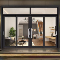 Porte coulissante en alliage d'aluminium, design minimaliste, double vitrage en verre trempé pour salon, salle de bain, balcon