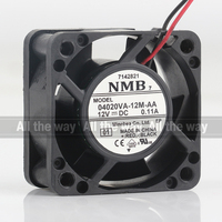 Ventilateur silencieux NMB 5V 24V 48V DC 12V 0.11A AC EC 4020 40X40X20MM 4CM pour convertisseur de fréquence, ventilateur de refroidissement à deux fils 04020VA-12M-AA
