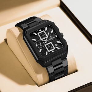 Reloj de Cuarzo Reward 13149M, Relojes Cuadrados para Hombre, Cronógrafo con Pantalla, Azul Oscuro, Oro Rosa, Relojes de Pulsera Casuales para Hombre - Product Image 5