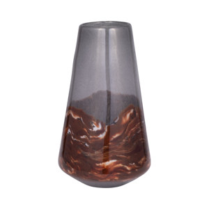 Vaso in vetro con forma scultorea e base appoggiata al pavimento per soggiorno, vaso decorativo per fiori - Product Image 1