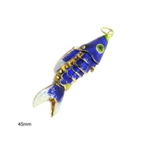 Breloques en cloisonné de carpe colorées de 45 mm en gros pour la fabrication de bijoux DIY