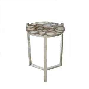Different Sizes Coffee Table Set Good Quality Stainless Steel Furniture Coffee Table Set In Marble Top With Side Table