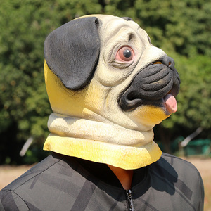 Masque de Pug Taille Unique pour Halloween, Accessoire de Fête, Coiffe de Cosplay - Product Image 4