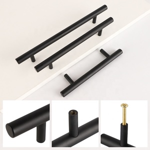 첸랑 모던 황동 T바 캐비닛 손잡이 블랙 가구 서랍 손잡이 주방 옷장 찬장 문 손잡이 - Product Image 5