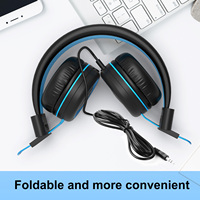 Headset Berkabel Apt-X HD Suara Surround Desain On-Ear Antarmuka 3.5mm Kabel 1.5m Ringan Dirancang untuk Pelajar OEM/ODM