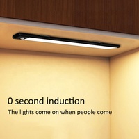 Lampe de nuit sans fil LED minimaliste pour cuisine, chambre à coucher, chevet, rechargeable, longue bande, avec capteur, pour armoire