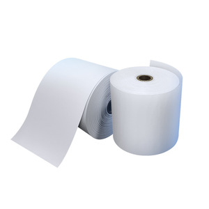 BPA-free Cashier Thermal Specialty <b>Paper</b> 100pcs PVC Coated Single Side White Color 57*40mm POS Use - Product Image 2