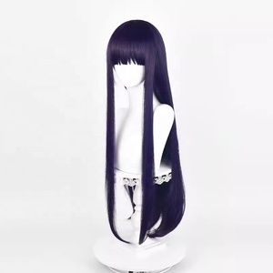 Venta al por mayor Shirakiin Riricho peluca <span class=keywords><strong>Cosplay</strong></span> 90cm largo púrpura oscuro recto Inu X <span class=keywords><strong>Boku</strong></span> servicio secreto Anime Peluca de pelo sintético - Product Image 4