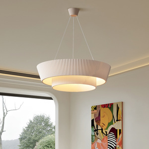 Lustre de salon rond à LED, suspension E27, commande par interrupteur, style Wabi Sabi, éclairage design pour la maison - Product Image 3