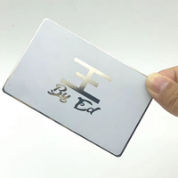 Cartes de visite en acier inoxydable gravées, cartes de visite haut de gamme plaquées avec impression typographique