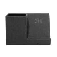 Power Bank pemegang pena pengisian nirkabel, tempat pena kantor penyimpanan nirkabel, pengisian ponsel