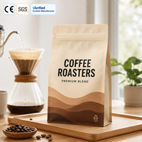 Maßgefertigte Kaffee-Verpackungsbeutel Quadratischer Boden Reißverschluss Oben Feuchtigkeitsbeständig Individuelles Logo BOPP/AL/PE Gourmet-Kaffeeladen-Zubehör Global
