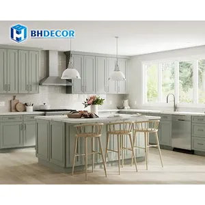 Mỹ bộ hoàn chỉnh Turquoise Teal táo xanh Sage màu xanh lá cây MDF gỗ trang trại thiết kế Shaker phong cách tủ bếp