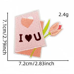 Eco-Friendly Rose <b>Letter</b> Shape Custom Fabric Embroidery Sequin Chenille Patch Happy Mother'S Day Love Embroidered Patch Iron <b>On</b> - Product Image 4