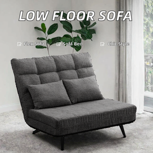 Japanese Style Two-Seater Low Floor <b>Sofa</b> <b>Bed</b> Stylish Broadband Cushion Floor Chair for Apartment or Hotel Use Fabric Material - Product Image 2
