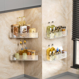 Étagère murale triangulaire pour salle de bain et toilettes, sans perçage, pour rangements muraux de toilettes et de meubles-lavabos. - Product Image 1