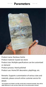 Bloc de calcite arc-en-ciel en cristal naturel, décoration, bloc de calcite blanc, <span class=keywords><strong>pierre</strong></span> pour décoration intérieure, <span class=keywords><strong>pierre</strong></span> brute, spécimen minéral - Product Image 6