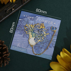 ชุดภาษาดอกไม้ที่เงียบสงบทองเหลืองที่สวยงามที่คั่นหนังสือที่คั่นหนังสือย้อนยุคคุณค่าสูงอุปกรณ์การเรียนของครูสำนักงาน - Product Image 6