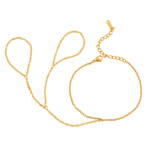 Pulsera minimalista <span class=keywords><strong>de</strong></span> cadena <span class=keywords><strong>de</strong></span> mano <span class=keywords><strong>de</strong></span> acero inoxidable chapado en <span class=keywords><strong>oro</strong></span> <span class=keywords><strong>de</strong></span> 18 quilates para mujer, joyería impermeable para boda, anillo <span class=keywords><strong>de</strong></span> pulsera esclavo para mujer - Product Image 6