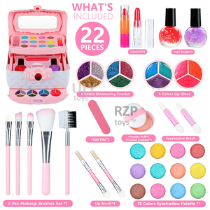 Kits de <span class=keywords><strong>maquillage</strong></span> pour filles - Trousse de <span class=keywords><strong>maquillage</strong></span> en plastique ABS avec cosmétiques et outils pour les ongles, boîte de jeu de rôle et de créativité pour les enfants de 3 <span class=keywords><strong>ans</strong></span> et plus - Product Image 3