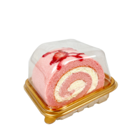 Boîte à gâteau en rouleau de crêpe en plastique, vente en gros d'usine, recyclable, écologique, transparente, rectangulaire, boîte à gâteau en rouleau de serviette suisse, boîte à gâteau en rouleau de Noël