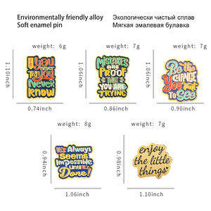 Pin Enamel kutipan warna sesuai pesanan Anda tidak pernah mencoba Anda tidak pernah tahu tas bros lencana kartun logam perhiasan hadiah Tahun Baru untuk anak-anak - Product Image 6