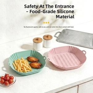 Tapetes de silicona reutilizables para freidora de aire, antiadherentes, resistentes al calor, para hornear, con su LOGO OEM, de grado alimenticio - Product Image 5