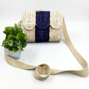 Sac messager vintage pour femme en fibre de banane respirante, fait main avec chaînes, sac à main élégant pour usage quotidien, revente, fibre naturelle écologique - Product Image 1