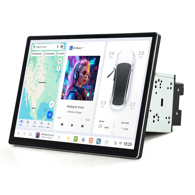 MEKEDE DUDU7 Dual DIN 360 Degree Shaking Head Unit 13 Inch Screen Car-play Android 13 for Universal toyota Honda VW Hyundai