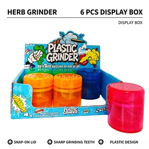 Round Plastic Manual Modern <b>Herb</b> <b>Grinder</b> with Full Printed Art Design for Accessory - Product Image 1