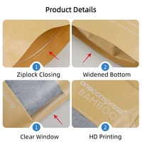 UniOne – Sacs en plastique réutilisables personnalisés avec logo pour sous-vêtements, pochettes à fermeture éclair verticales pour vêtements avec fenêtre transparente