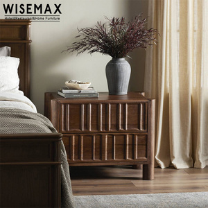 Muebles <span class=keywords><strong>de</strong></span> Dormitorio <span class=keywords><strong>Retro</strong></span> Americanos WISEMAX, Mesa <span class=keywords><strong>de</strong></span> <span class=keywords><strong>Noche</strong></span> <span class=keywords><strong>de</strong></span> Madera Maciza con Dos Cajones, Mesa Auxiliar <span class=keywords><strong>Vintage</strong></span> para Hotel - Product Image 2