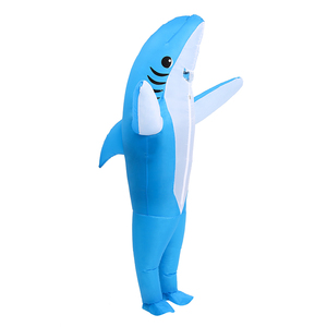 Disfraz Inflable de Tiburón Azul para Adultos, para Personas de 1.5-2m de Altura Ideal para Navidad, <span class=keywords><strong>cosplay</strong></span>, fiestas, espectáculos escénicos y fiestas de disfraces. - Product Image 4