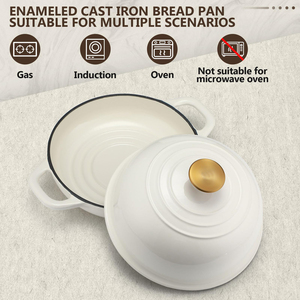 Horno holandés <span class=keywords><strong>de</strong></span> <span class=keywords><strong>hierro</strong></span> fundido con tapa <span class=keywords><strong>para</strong></span> <span class=keywords><strong>hornear</strong></span> <span class=keywords><strong>pan</strong></span> <span class=keywords><strong>de</strong></span> masa fermentada, horno redondo <span class=keywords><strong>de</strong></span> 5 cuartos <span class=keywords><strong>de</strong></span> galón, olla <span class=keywords><strong>para</strong></span> <span class=keywords><strong>pan</strong></span> <span class=keywords><strong>de</strong></span> Horno Holandés <span class=keywords><strong>de</strong></span> <span class=keywords><strong>hierro</strong></span> fundido esmaltado - Product Image 3