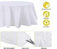 Nappe Moderne Blanche en Plastique PE Jetable Imperméable Carrée et Ronde pour la Maison Imprimée Technics Non-Tissé