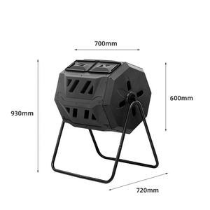 43 Gallon Black Door Outdoor Tumbling Composter Dual <strong>Rotating</strong> Batch <strong>Compost</strong> <strong>Bin</strong> - Product Image 5