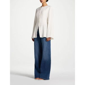Dames premium mode Muslim rayon <span class=keywords><strong>blouse</strong></span> met kanten achterkant, casual <span class=keywords><strong>blouse</strong></span> met lange mouwen, O-hals, A-lijn, Arabische top met knoopsluiting aan de voorkant en split. - Product Image 4