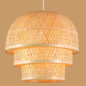 <span class=keywords><strong>Lampe</strong></span> suspendue en rotin tressé à la main de style bohème, décoration de plafond en bambou Bofo pour restaurant, café - Product Image 3