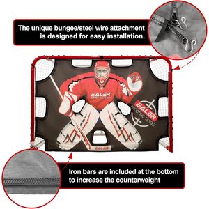 Cible de tir pour gardien de but EALER Hockey, 6x4 pieds, portable, en nylon, pour entraînement au hockey sur glace et sur rue - Product Image 5