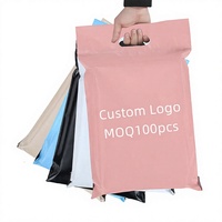 Sacs d'expédition en polyéthylène avec poignée découpée, sacs postaux multicolores unis, vente en gros, prix usine