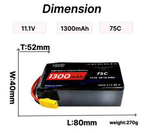 1300mAh 75C 11.1V 3S RC Raceauto Boot RC Vliegtuig Lipo Oplaadbare Batterij Pack1300mAh 4S 6S 14.8V 22.2V Li-polymeer Batterij - Product Image 2
