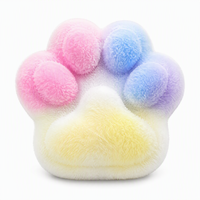 Jouets Squishy Patte de Chat Moelleuse à Rebond Lent, Surface Douce et Dégradée Pastel, Anti-Stress pour Bureau