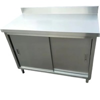Meja Kerja Modern Kabinet Stainless Steel Murah Meja Dapur Kabinet 1600*600*800mm Restoran Cepat Saji Dapur Snack MOQ Rendah