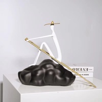 Evelyn moderne minimaliste abstrait bateau humain noir et blanc Figure Sculpture Design Art bureau ornements