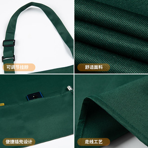 Orange Adjustable <b>Apron</b> With Three Pockets Waterproof Restaurant Bar Uniform Customizable Logo Printing One Size - Product Image 5