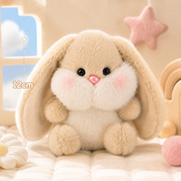 Peluche Lapin Mignon à Grandes Oreilles, Rembourrage Coton PP, Petit Lapin Porte-clés Breloque Sac, Figurine 12cm Unisexe pour Tous Âges