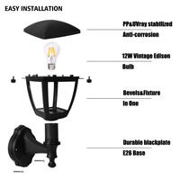 Lámpara de Pared Exterior P406-PIR E27 con Difusor de PC y Sensor de Movimiento PIR, Impermeable IP44
