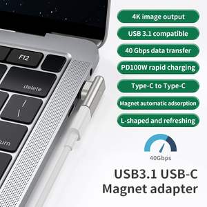 Adaptador <span class=keywords><strong>USB</strong></span> C a <span class=keywords><strong>USB</strong></span> Elbow Design PD 100W, 40Gbps, 8K, Carga Rápida, Salida CC, Protección OTP, Nuevo, Magnético para Laptop - Product Image 5